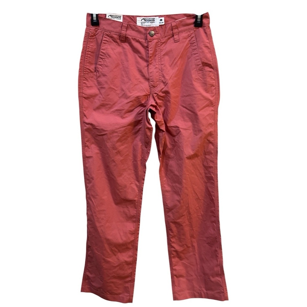Mountain Khakis Rojo Mens 30x30 Coral Colored Poplin Pant‎ NWT Slim Fit Gorpcore